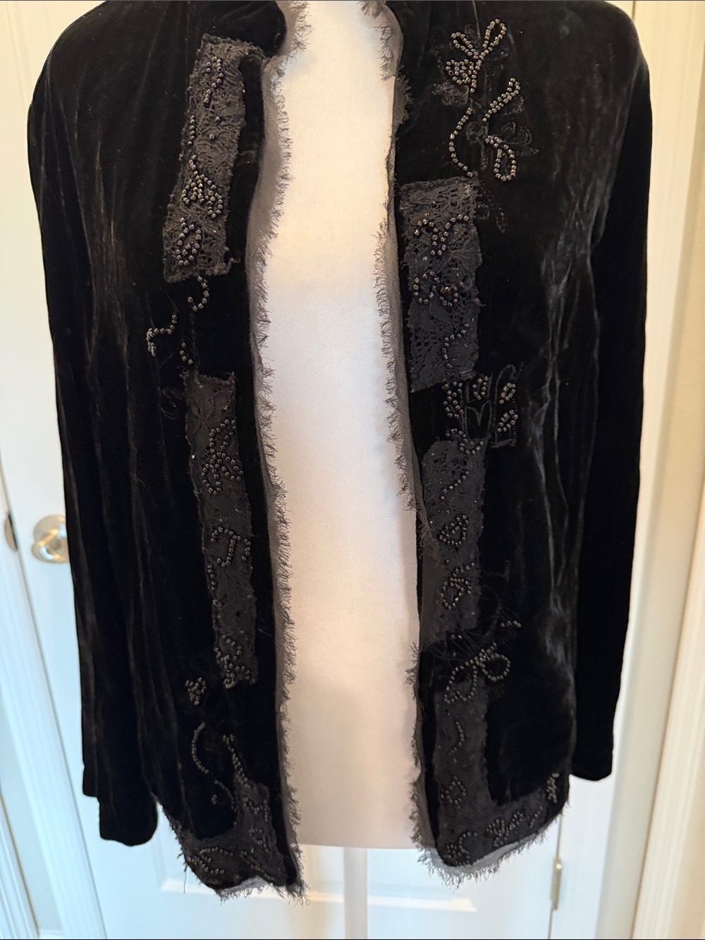 Chico's Black Embroidered Rayon Jacket